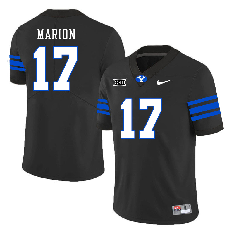 BYU Cougars #17 Keelan Marion Big 12 Conference College Football Jerseys Stitched Sale-Black